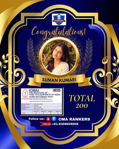 CMA Rankers student result Dec 2025 - Student 11