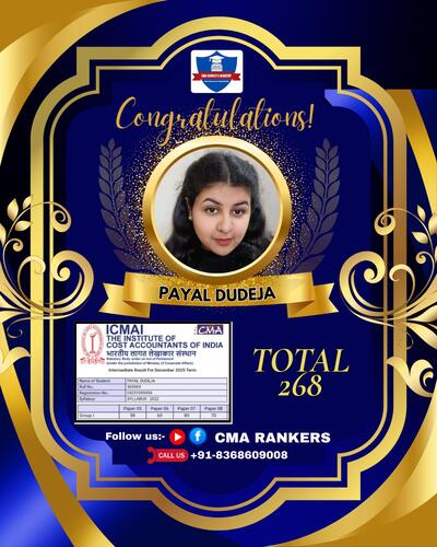 CMA Rankers student result Dec 2025 - Student 14