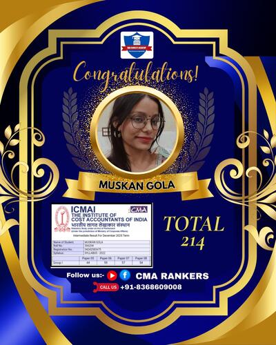 CMA Rankers student result Dec 2025 - Student 18