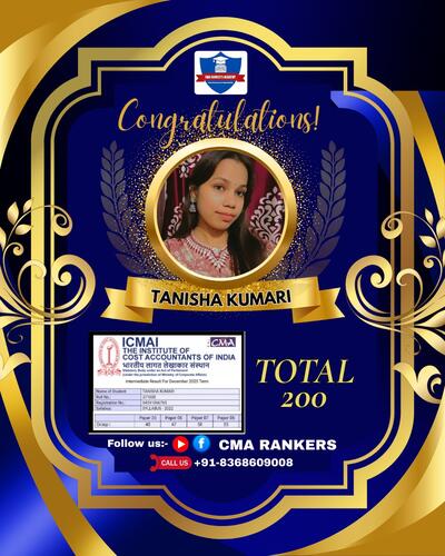 CMA Rankers student result Dec 2025 - Student 33