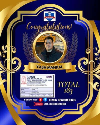 CMA Rankers student result Dec 2025 - Student 4