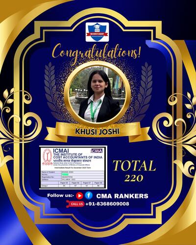 CMA Rankers student result Dec 2025 - Student 40