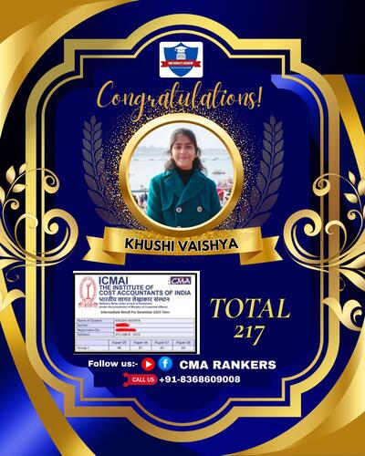 CMA Rankers student result Dec 2025 - Student 6